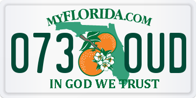 FL license plate 0730UD