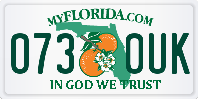 FL license plate 0730UK