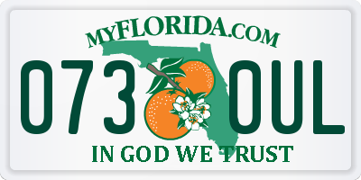 FL license plate 0730UL