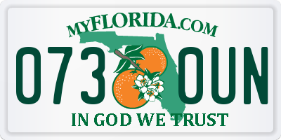 FL license plate 0730UN
