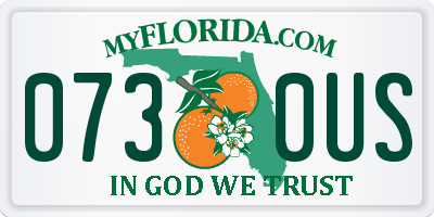 FL license plate 0730US