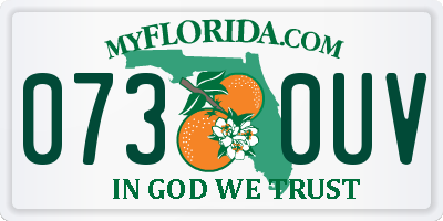 FL license plate 0730UV