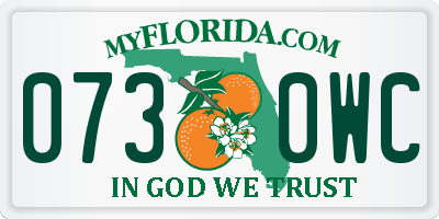 FL license plate 0730WC