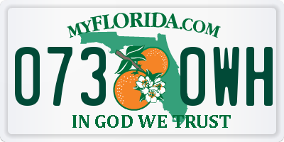 FL license plate 0730WH