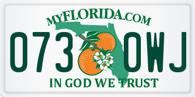 FL license plate 0730WJ