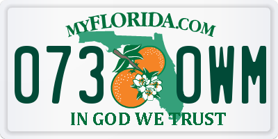 FL license plate 0730WM
