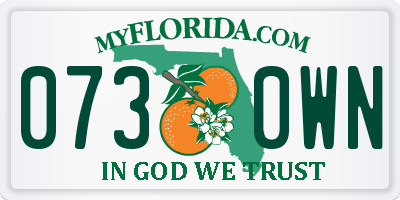 FL license plate 0730WN