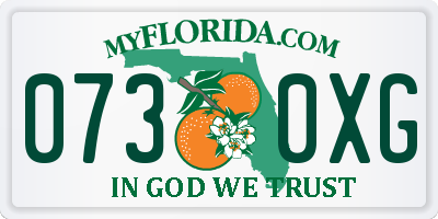 FL license plate 0730XG