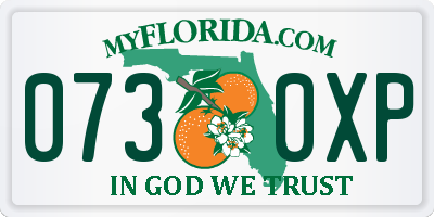 FL license plate 0730XP