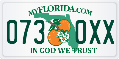 FL license plate 0730XX