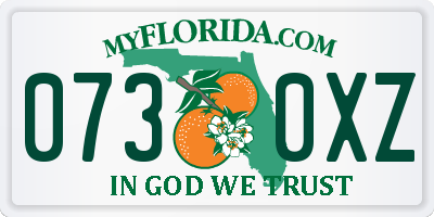 FL license plate 0730XZ
