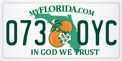 FL license plate 0730YC