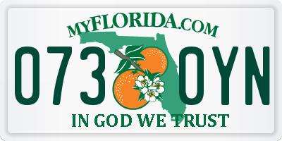 FL license plate 0730YN