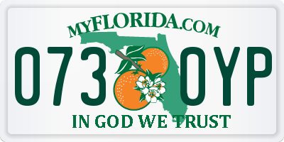 FL license plate 0730YP