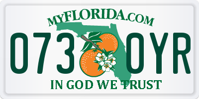 FL license plate 0730YR