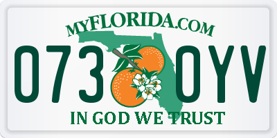 FL license plate 0730YV