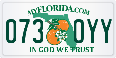 FL license plate 0730YY