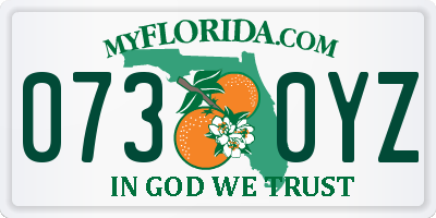 FL license plate 0730YZ