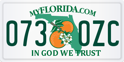 FL license plate 0730ZC