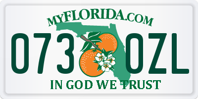 FL license plate 0730ZL