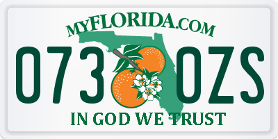 FL license plate 0730ZS