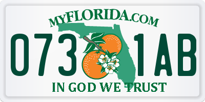 FL license plate 0731AB