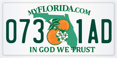 FL license plate 0731AD