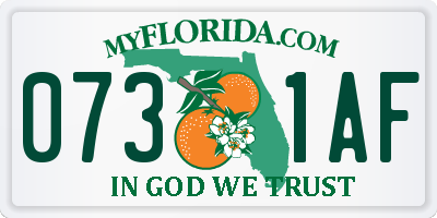 FL license plate 0731AF