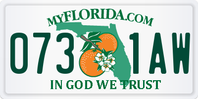 FL license plate 0731AW