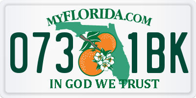FL license plate 0731BK