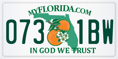 FL license plate 0731BW