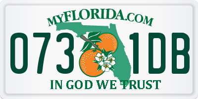 FL license plate 0731DB