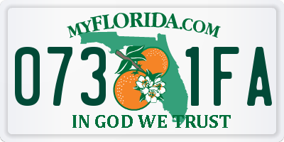 FL license plate 0731FA