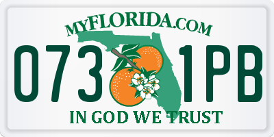 FL license plate 0731PB