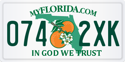 FL license plate 0742XK