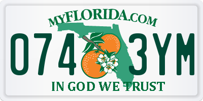 FL license plate 0743YM