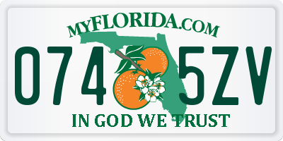 FL license plate 0745ZV