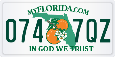 FL license plate 0747QZ