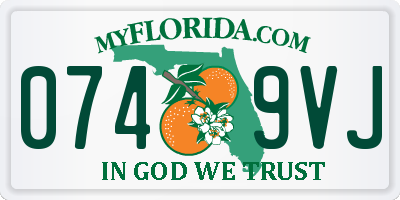 FL license plate 0749VJ