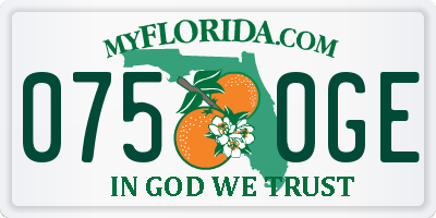 FL license plate 0750GE