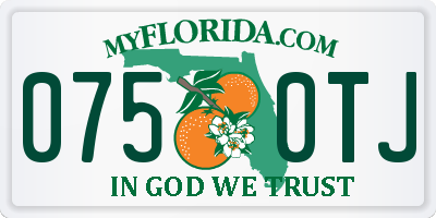FL license plate 0750TJ