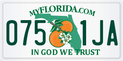 FL license plate 0751JA