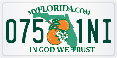 FL license plate 0751NI