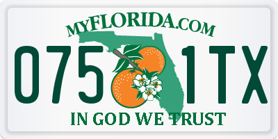 FL license plate 0751TX
