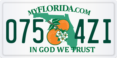 FL license plate 0754ZI