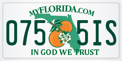 FL license plate 0755IS