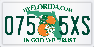 FL license plate 0755XS