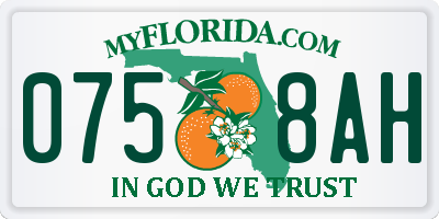 FL license plate 0758AH