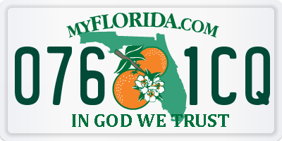 FL license plate 0761CQ