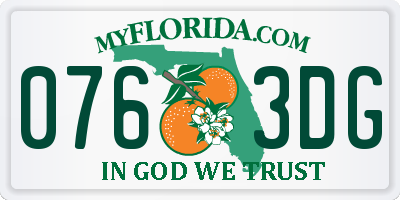 FL license plate 0763DG